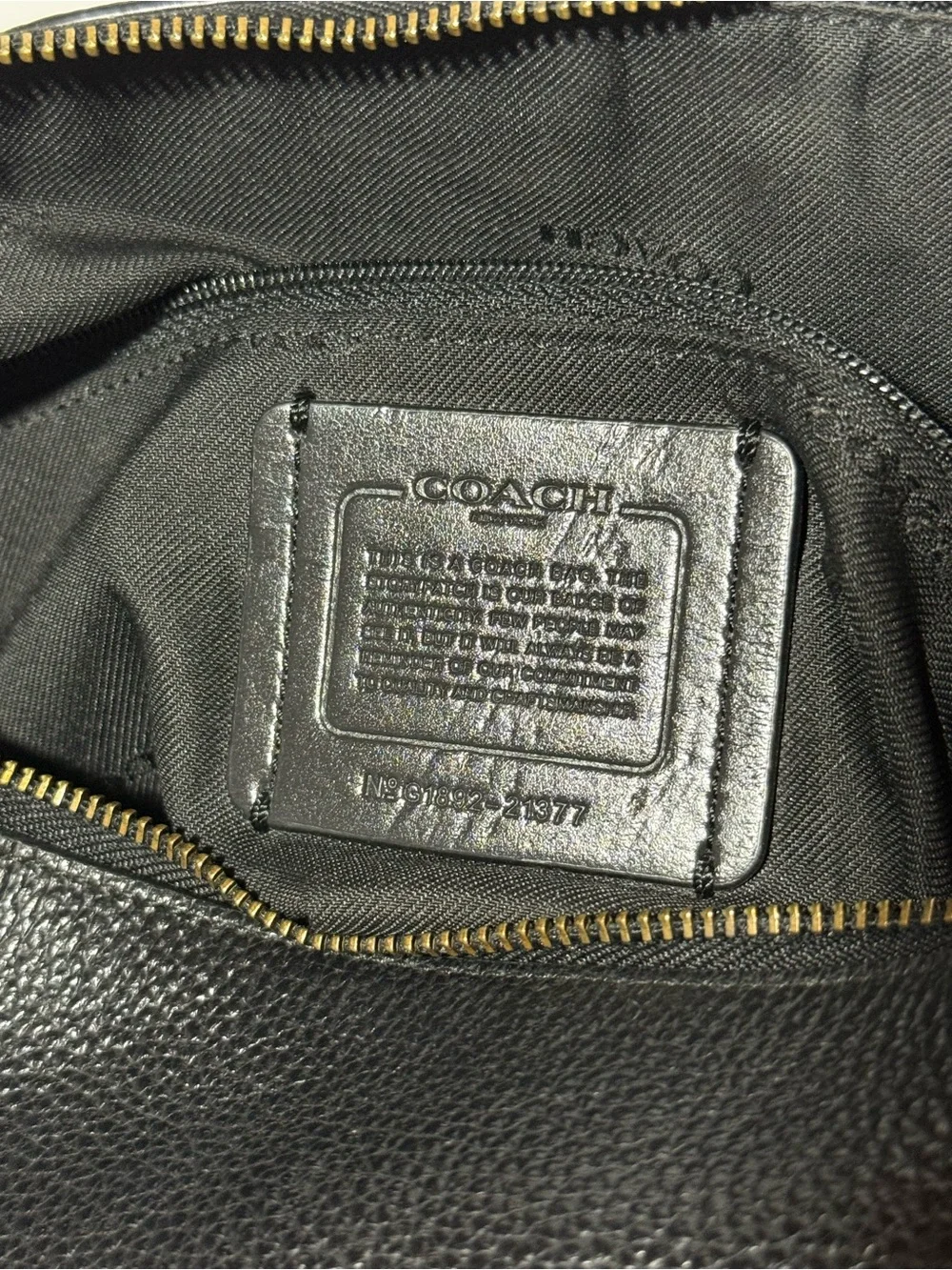 Coach Black Pebbled Leather Shoulder Bag with Adjustable Strap